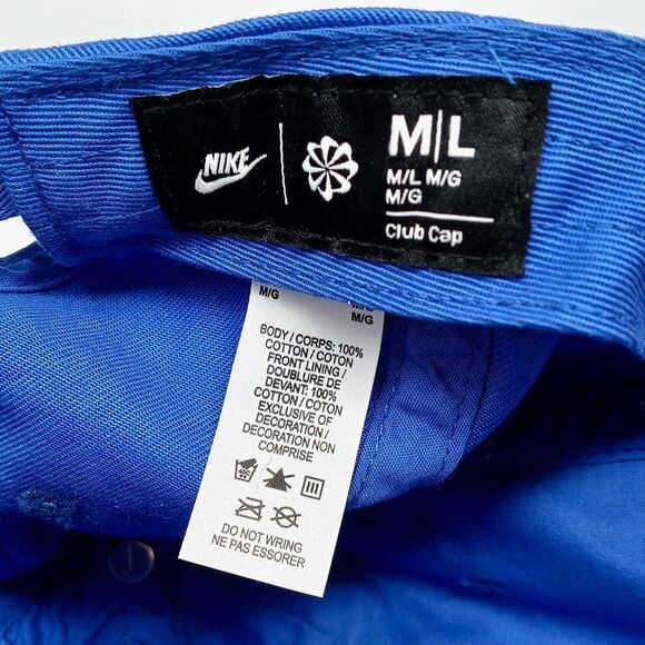 Nike Sportswear Club Cap Size Medium/Large Adjustable Dad Hat Blue Twill - Picture 7 of 7